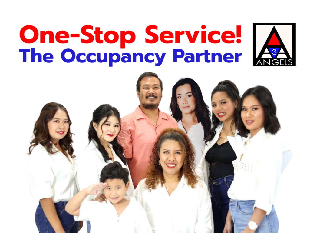 Group of professionals promoting services.
